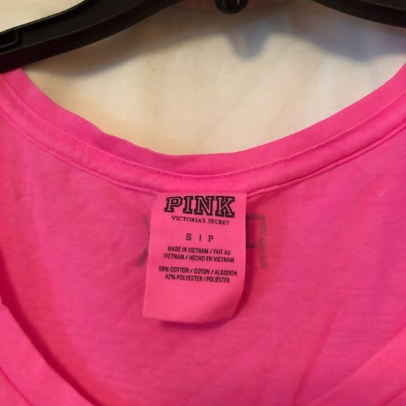 Pink tank top with two black stripes - Picture 2 of 4